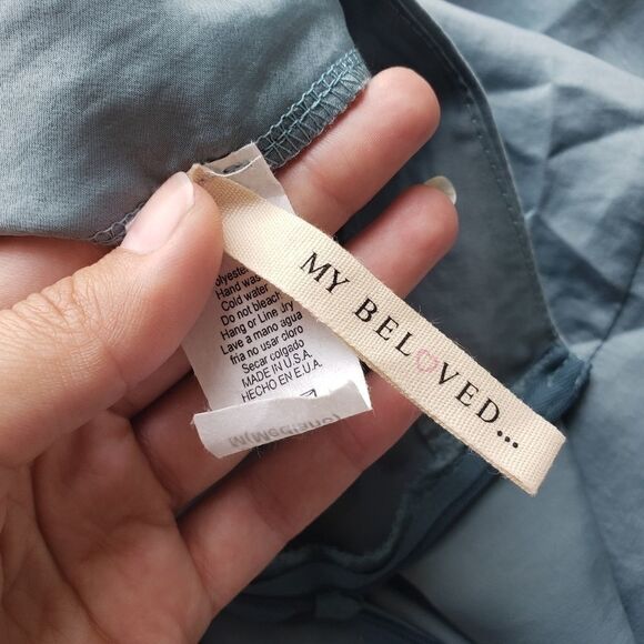 My Beloved Pale Blue High Waist Wide Leg Satin Pants New - Picture 8 of 8